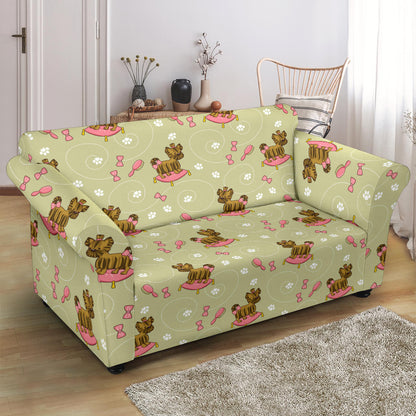 Yorkshire Cute Terriers Print Design LKS301 Loveseat Couch Slipcover