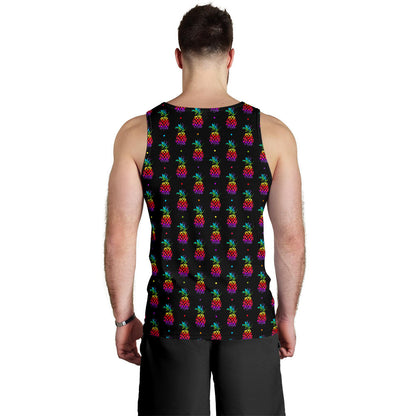 Pineapple Rainbow Dot Print Men Tank Top