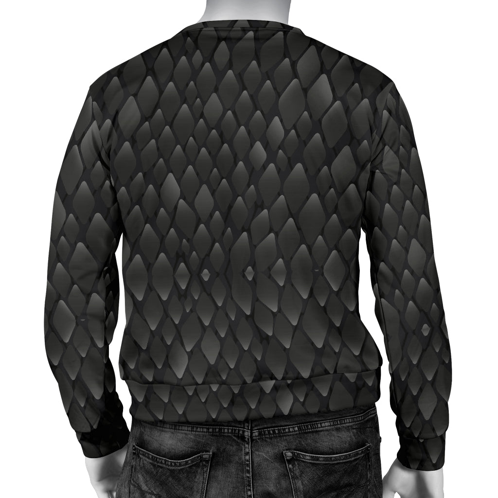 Snake Skin Black Print Men Long Sleeve Sweatshirt