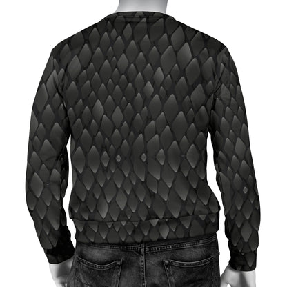 Snake Skin Black Print Men Long Sleeve Sweatshirt