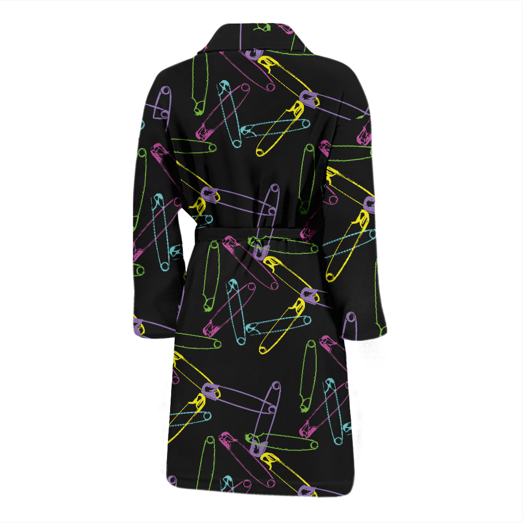 Safety Pin Print Design LKS304 Men Bathrobe