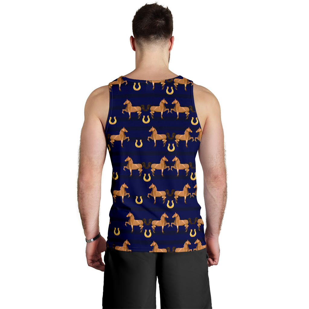 Horse Luxury Themed Pattern Print Men Tank Top