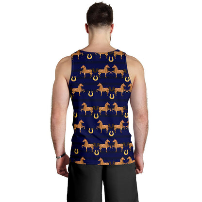 Horse Luxury Themed Pattern Print Men Tank Top