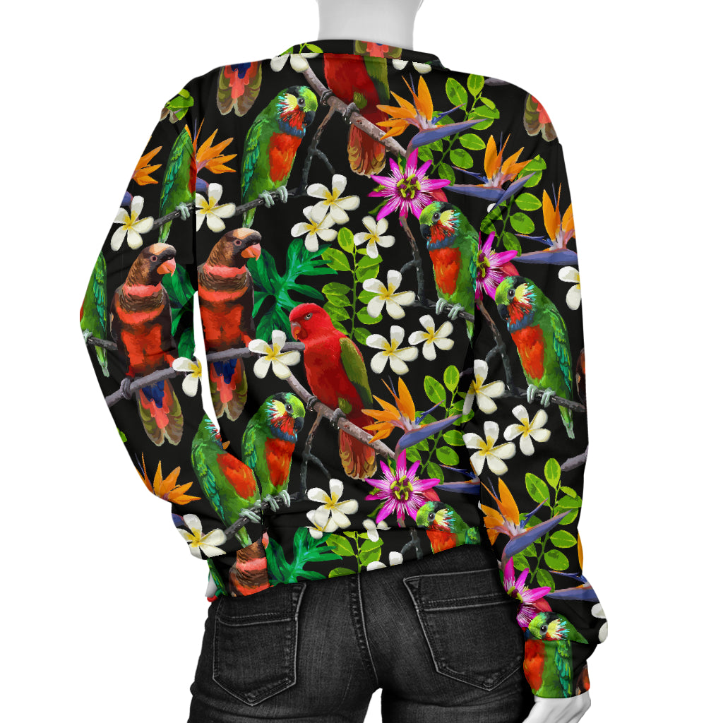 Parrot Design Print Women Long Sleeve Sweatshirt