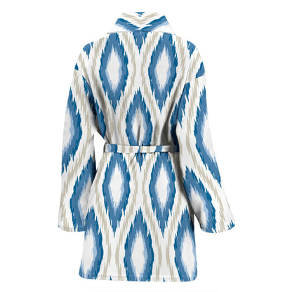 Ikat Pattern Print Design 02 Women Bathrobe