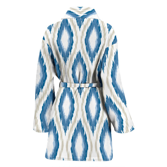 Ikat Pattern Print Design 02 Women Bathrobe