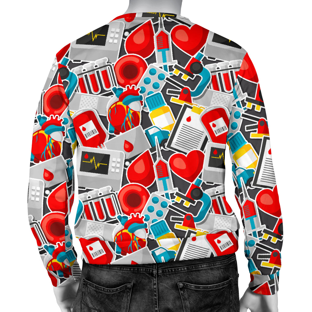 Phlebotomist Medical Themed Men Long Sleeve Sweatshirt