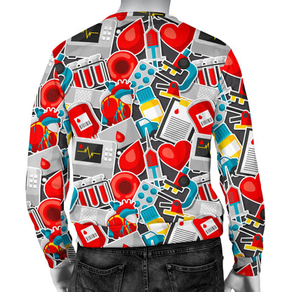 Phlebotomist Medical Themed Men Long Sleeve Sweatshirt