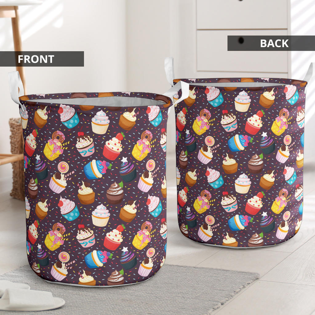 Cupcakes Party Print Pattern Laundry Basket