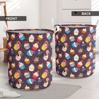 Cupcakes Party Print Pattern Laundry Basket