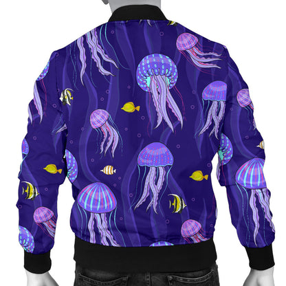 Jellyfish Style Print Men Bomber Jacket