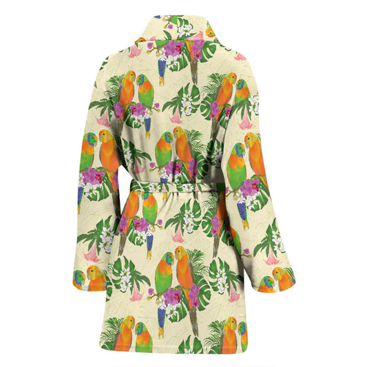 Conures Pattern Print Design 02 Women Bathrobe