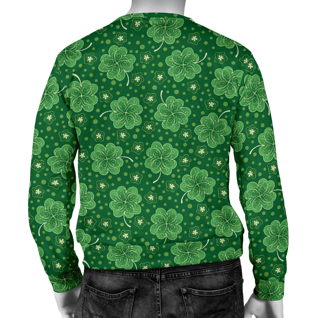 Shamrock Design Print Men Long Sleeve Sweatshirt