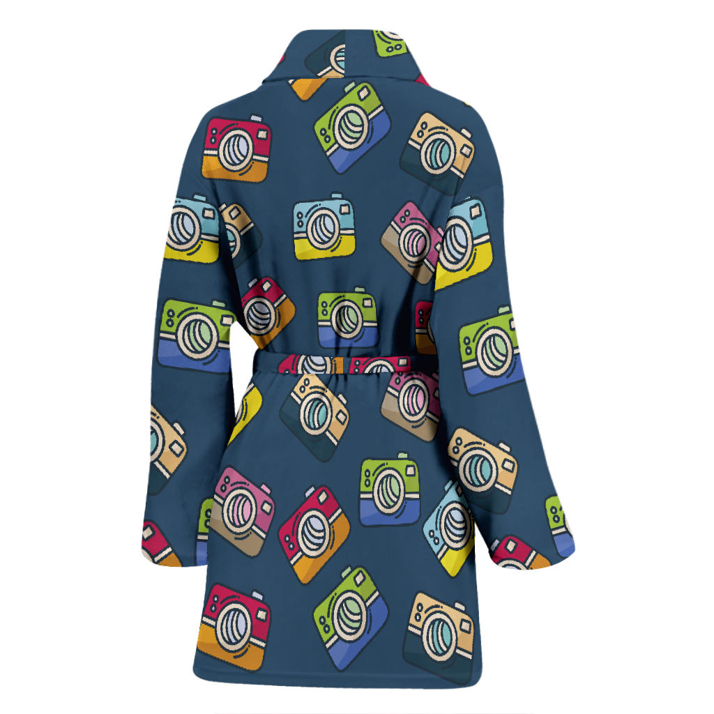 Camera Pattern Print Design 03 Women Bathrobe