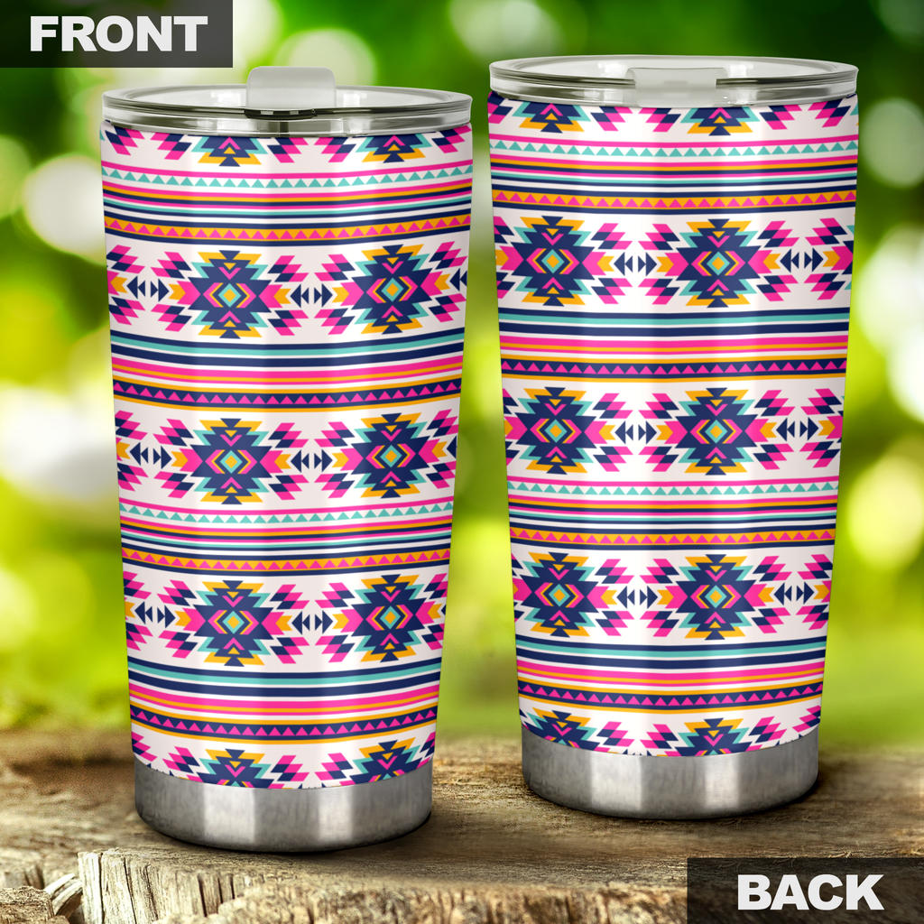 Indian Navajo Neon Themed Design Print Tumbler