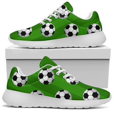 Soccer Ball Green Backgrpund Print Athletic Shoes