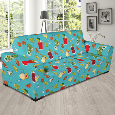 Cocktail Pattern Print Design 05 Sofa Slipcover