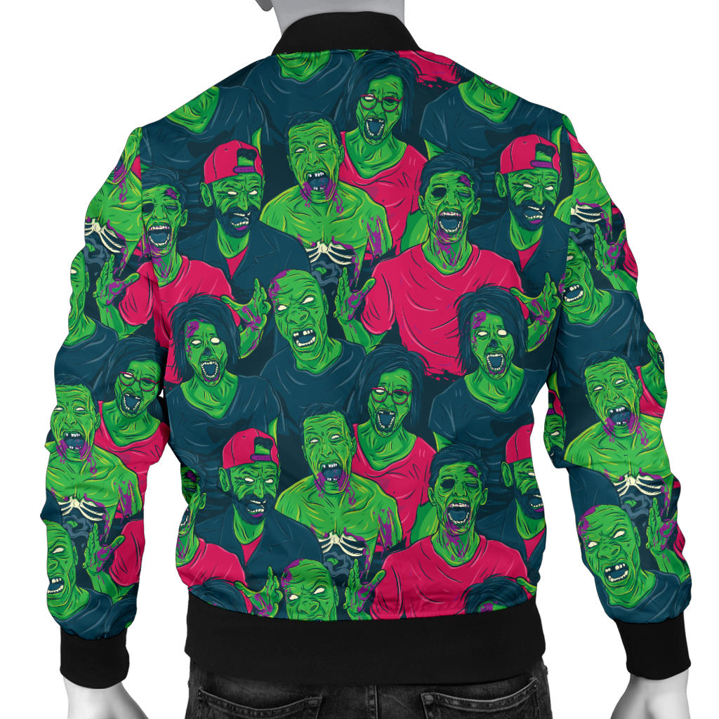 Zombie Themed Design Pattern Print Men Bomber Jacket