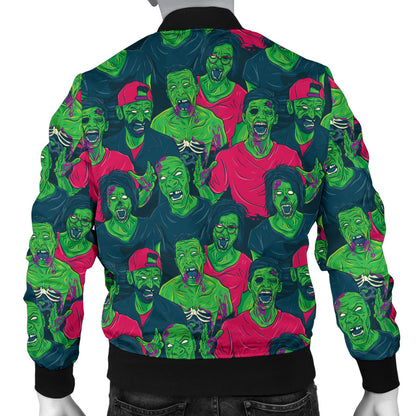 Zombie Themed Design Pattern Print Men Bomber Jacket