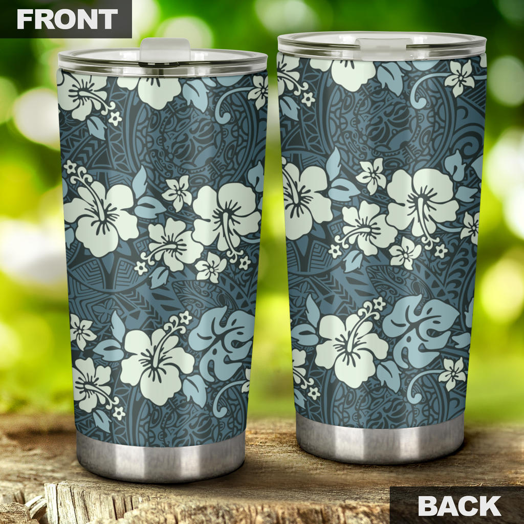 Flower Hawaiian Hibiscus Style Print Pattern Tumbler