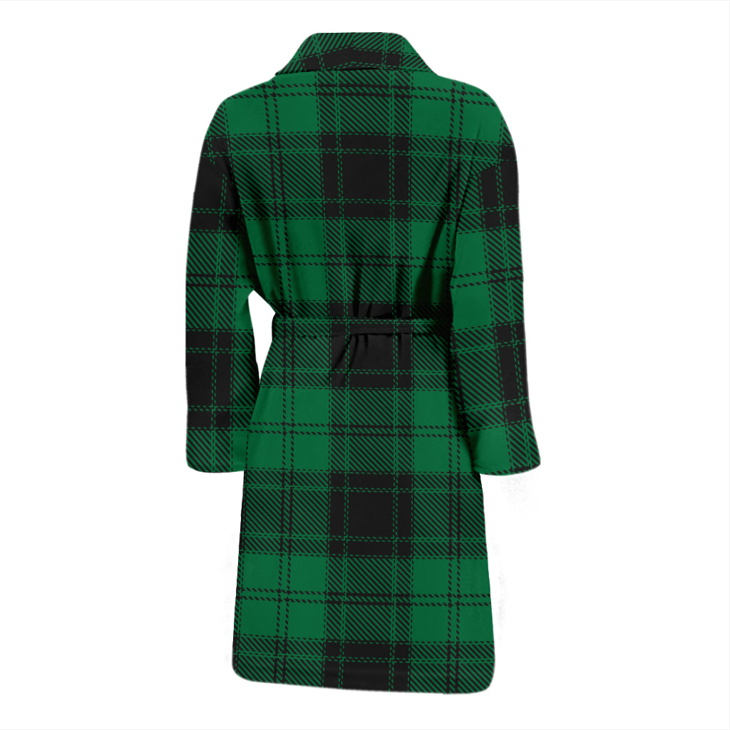 Tartan Green Print Design LKS302 Men Bathrobe