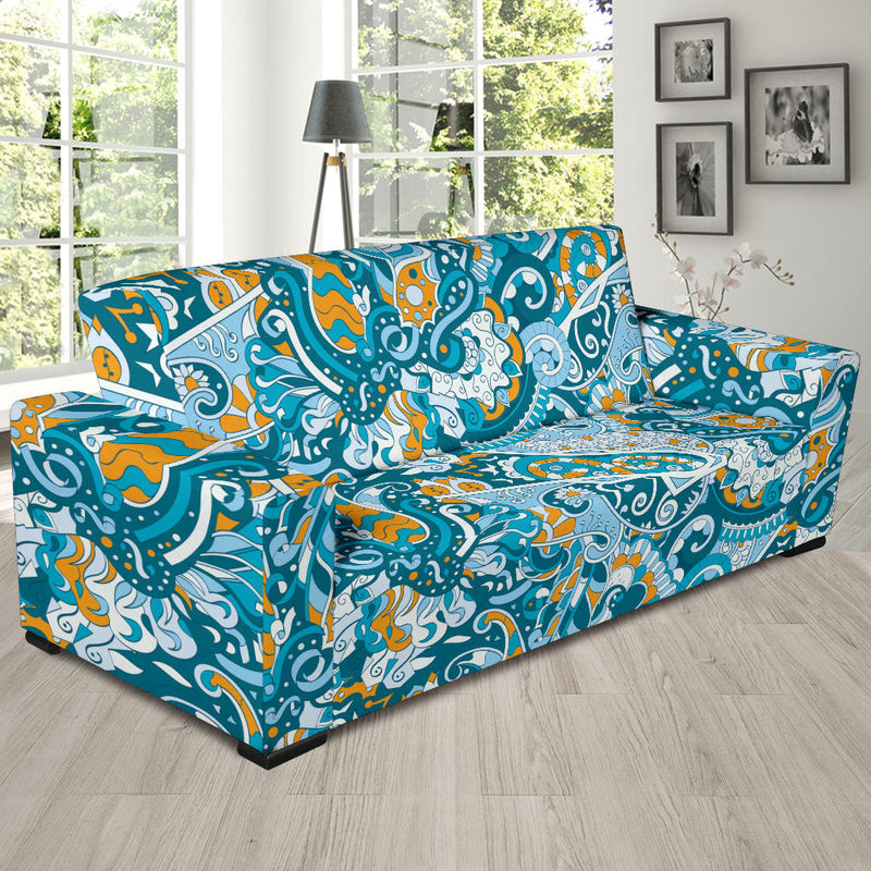 Funky Retro Pattern Print Design A03 Sofa Slipcover