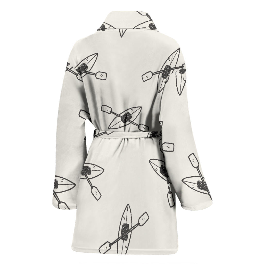 Kayak Pattern Print Design 01 Women Bathrobe