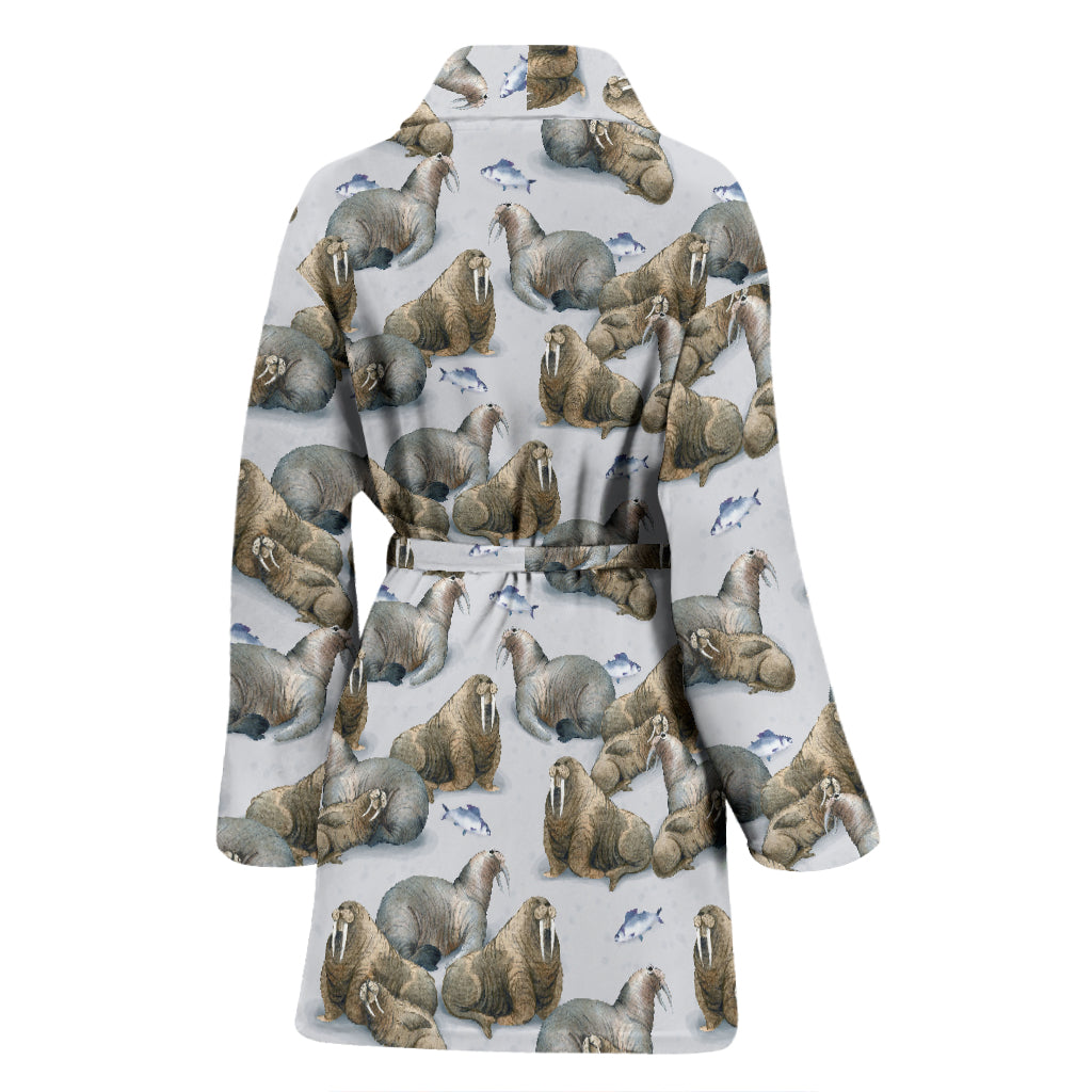 Walrus Print Design LKS401 Women Bathrobe