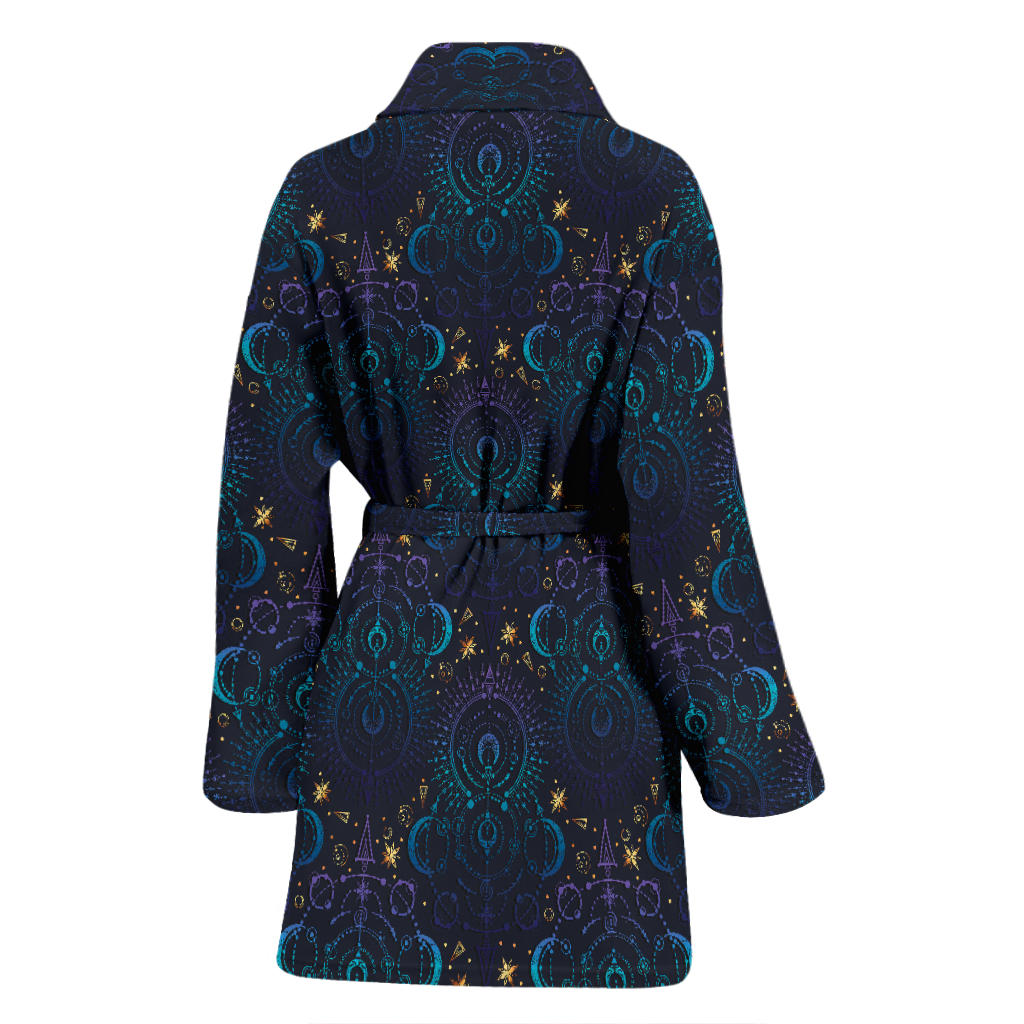 Celestial Pattern Print Design 06 Women Bathrobe