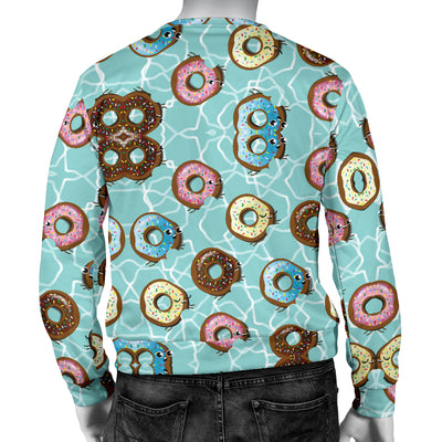 Emoji Donut Print Pattern Men Long Sleeve Sweatshirt