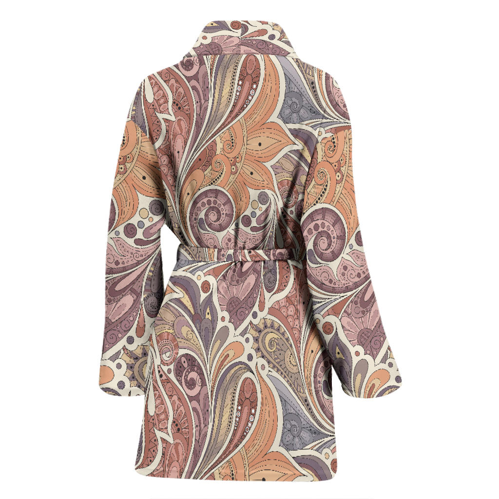 Boho Pattern Print Design 03 Women Bathrobe