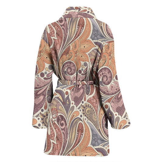 Boho Pattern Print Design 03 Women Bathrobe