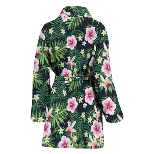 Hibiscus Tropical Print Design LKS309 Women Bathrobe