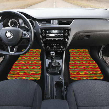 Rasta Reggae Color Print Car Floor Mats Front Back