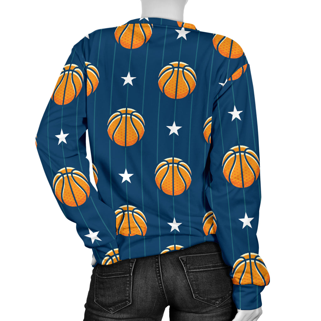 Basketball Star Print Pattern Women Long Sleeve Sweatshirt