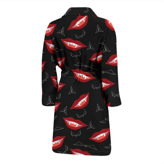 Vampire Lips Print Design LKS301 Men Bathrobe