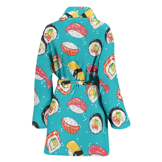 Sushi Print Design LKS305 Women Bathrobe