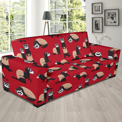 Ferret Pattern Print Design 02 Sofa Slipcover