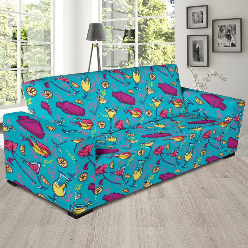 Cocktail Pattern Print Design 03 Sofa Slipcover