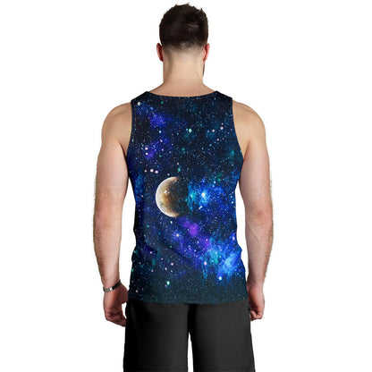 Galaxy Stardust Planet Space Print Men Tank Top