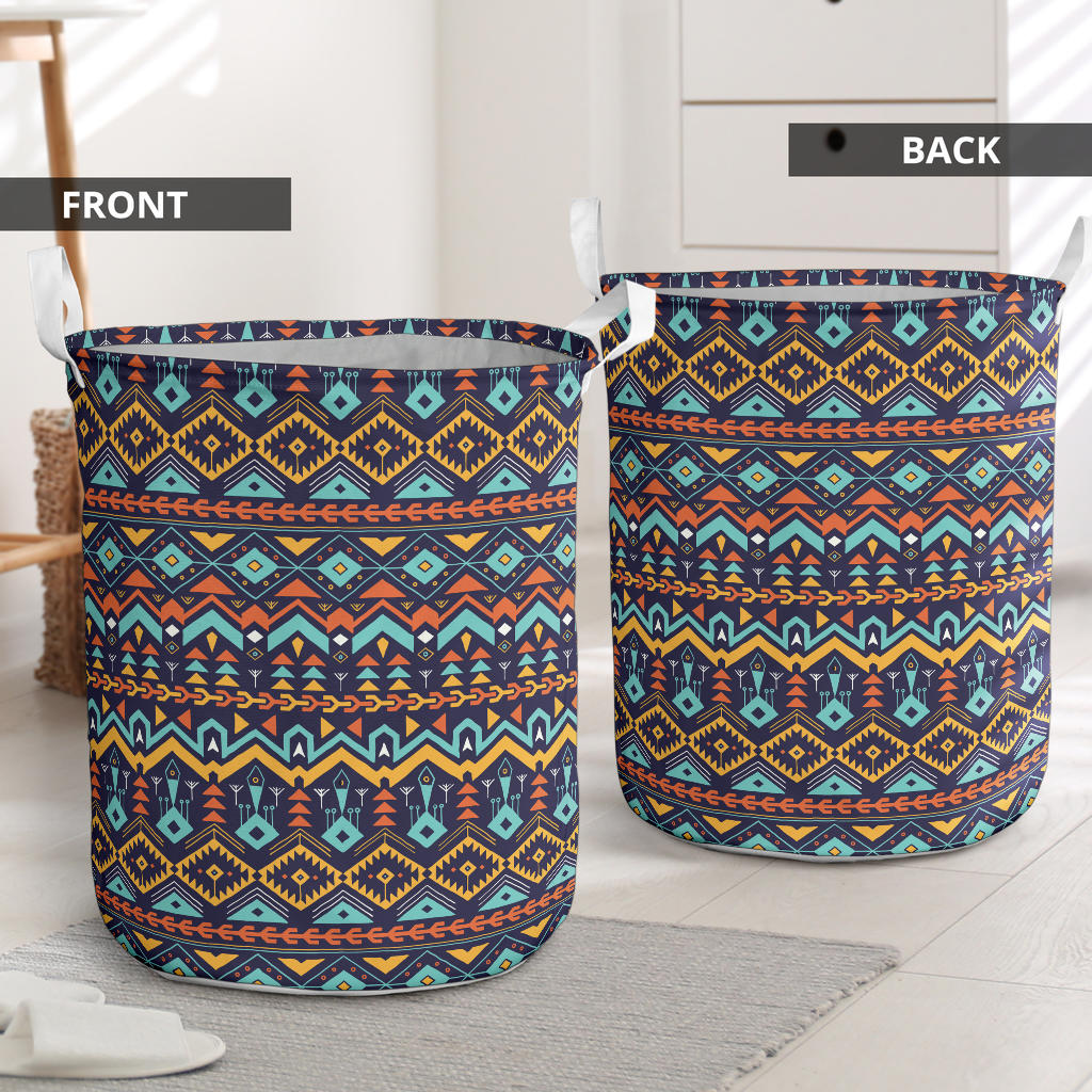 Aztec Style Print Pattern Laundry Basket