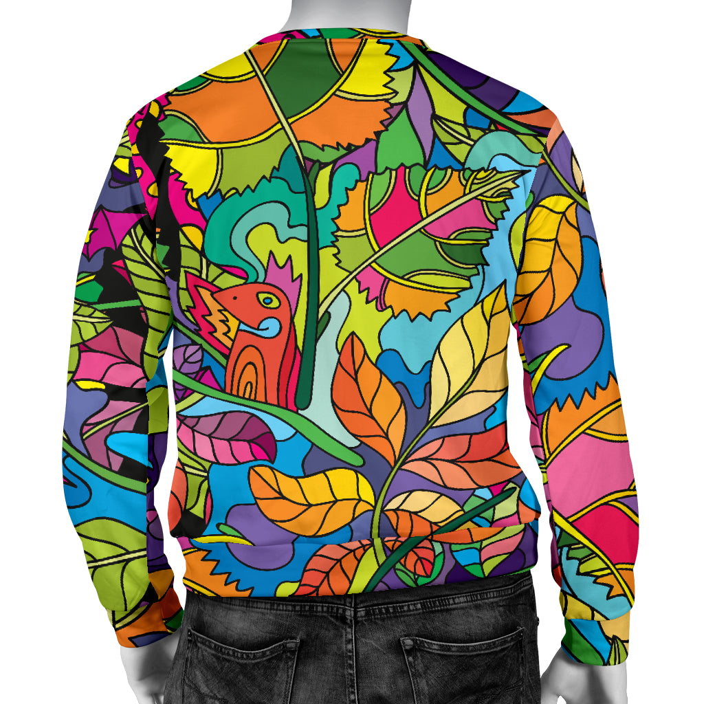 Psychedelic Trippy Flower Print Men Long Sleeve Sweatshirt