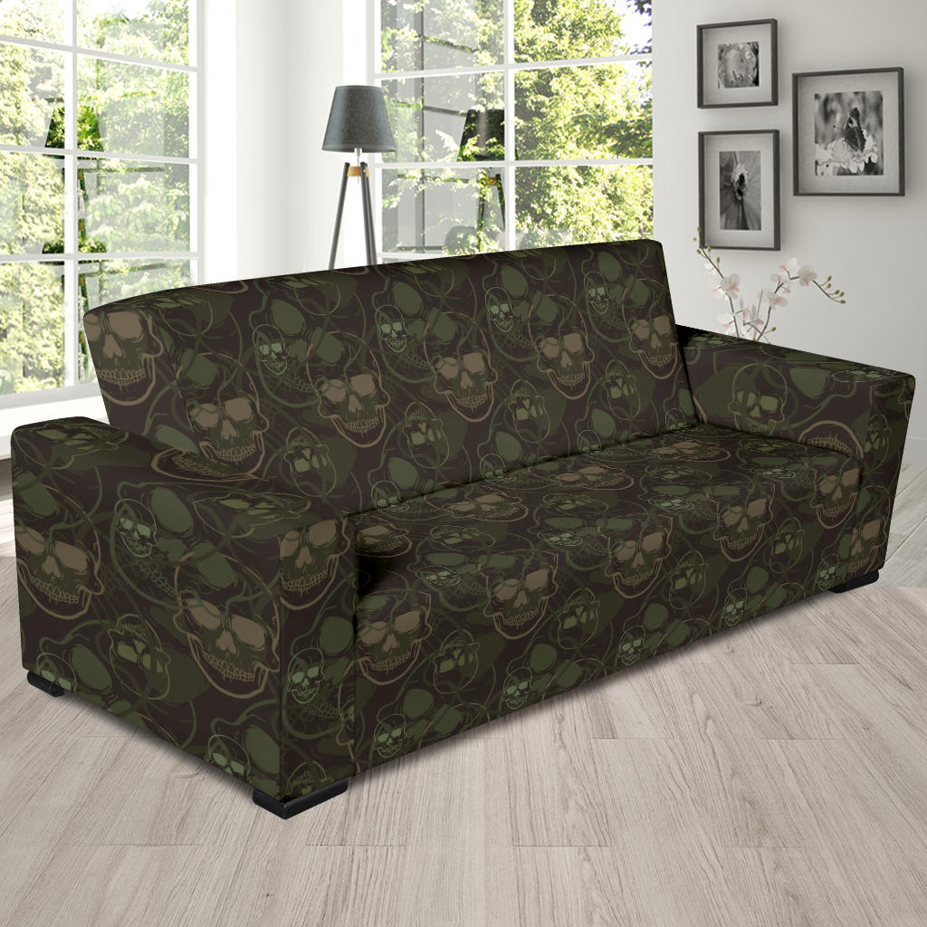 Skull Camo Style Print Design LKS308 Sofa Slipcover