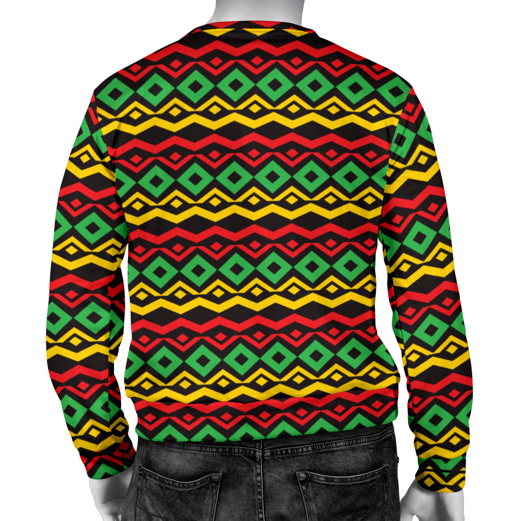 Rasta Reggae Color Themed Men Long Sleeve Sweatshirt