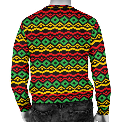 Rasta Reggae Color Themed Men Long Sleeve Sweatshirt