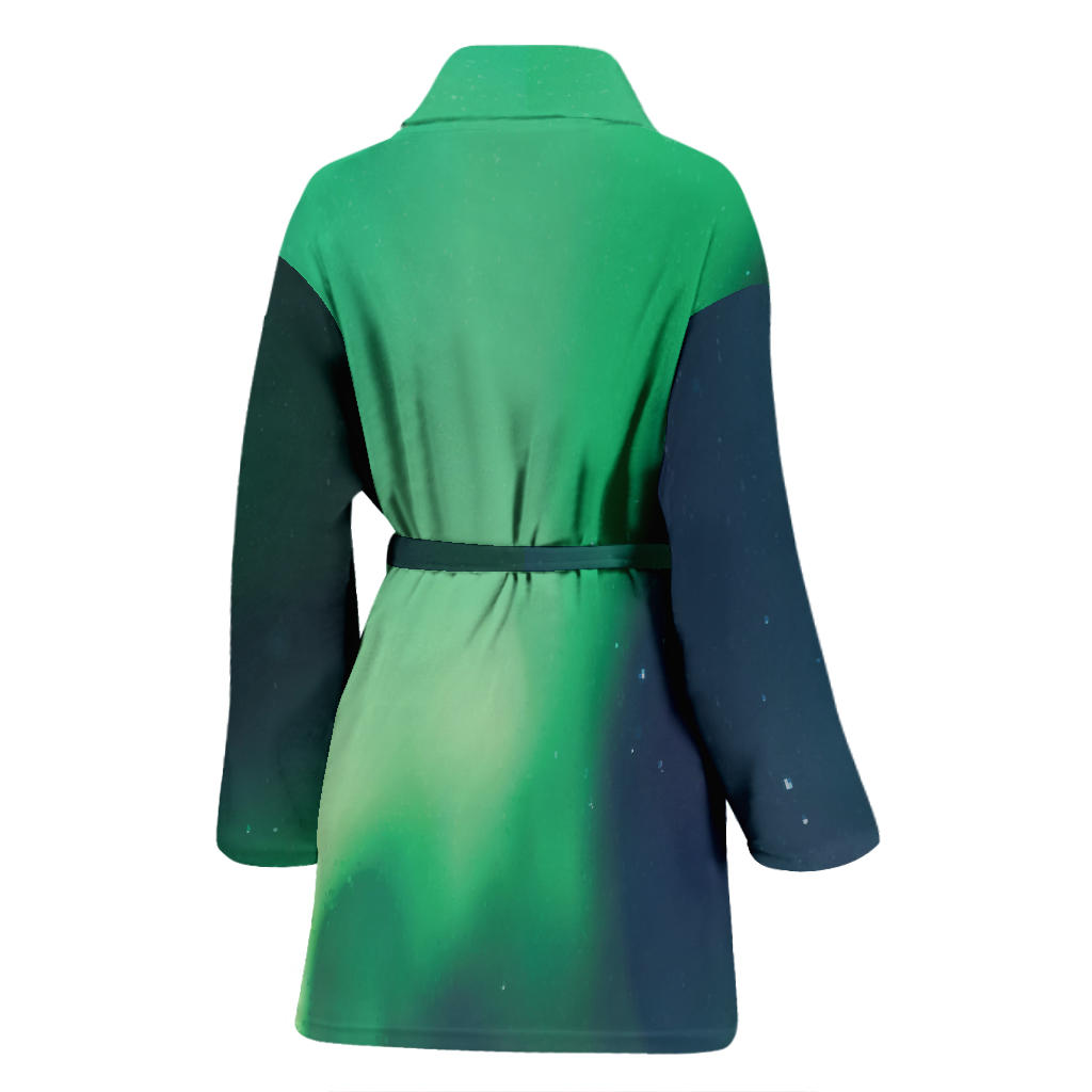Aurora Borealis Pattern Print Design 04 Women Bathrobe