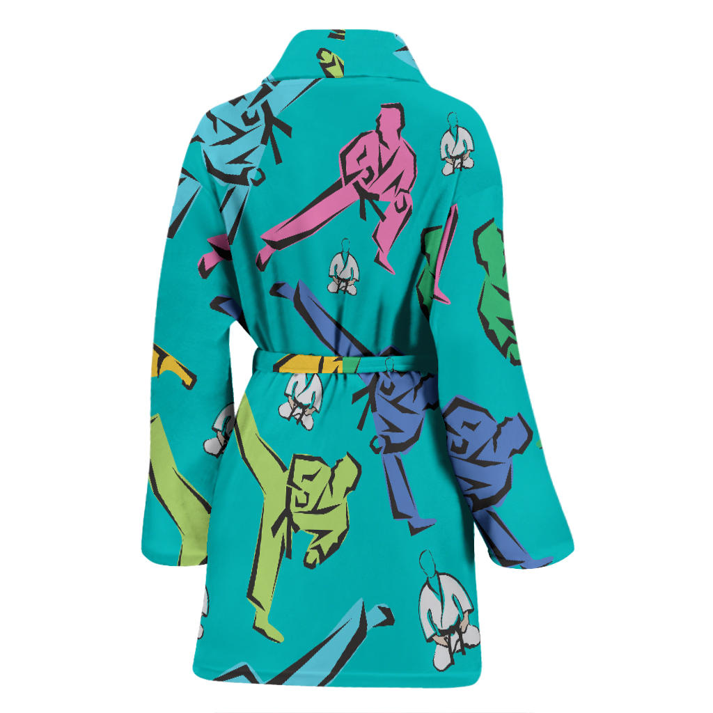 Judo Pattern Print Design 01 Women Bathrobe