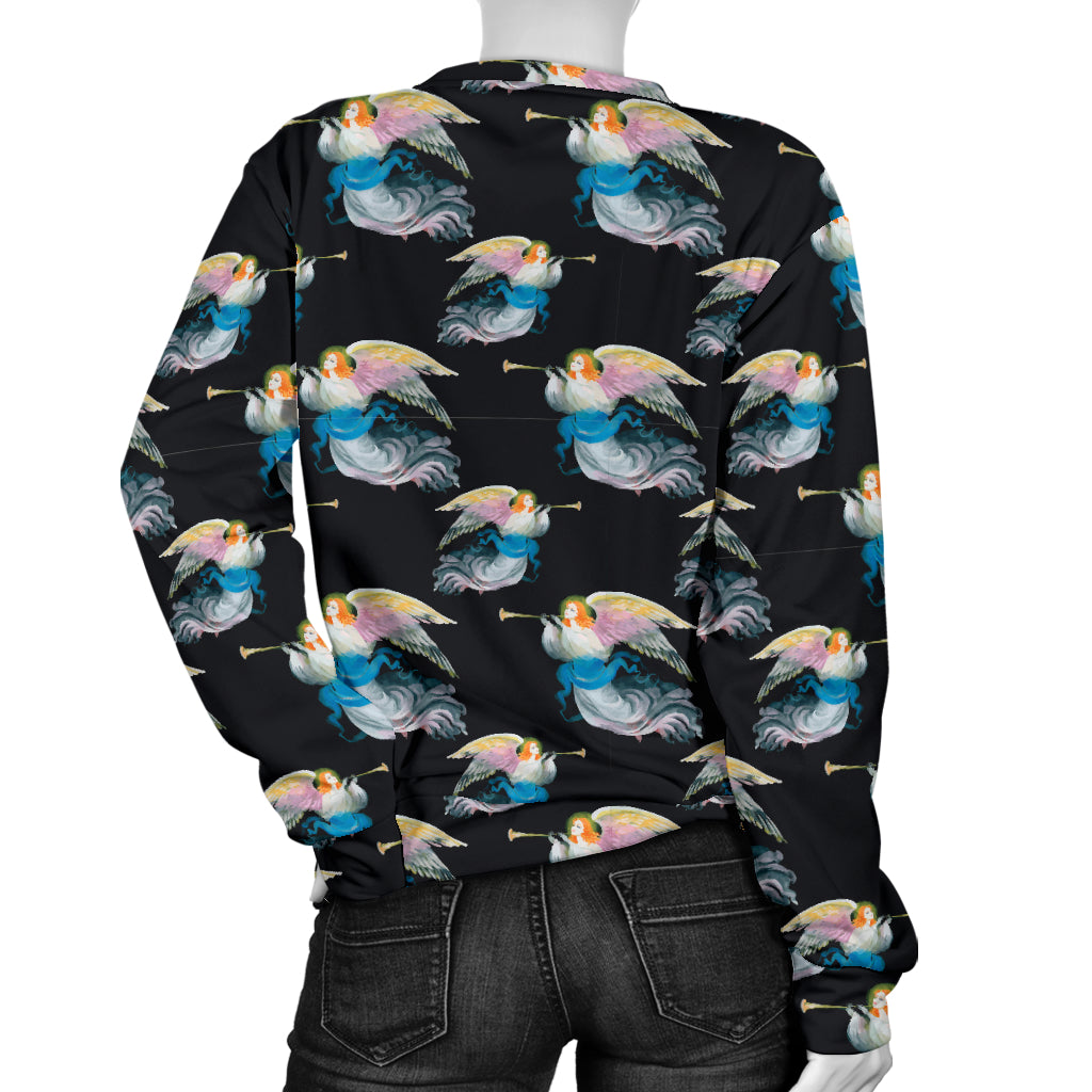 Angel with Wings Beautiful Design Print Women Long Sleeve Sweatshirt