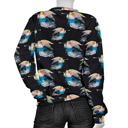 Angel with Wings Beautiful Design Print Women Long Sleeve Sweatshirt