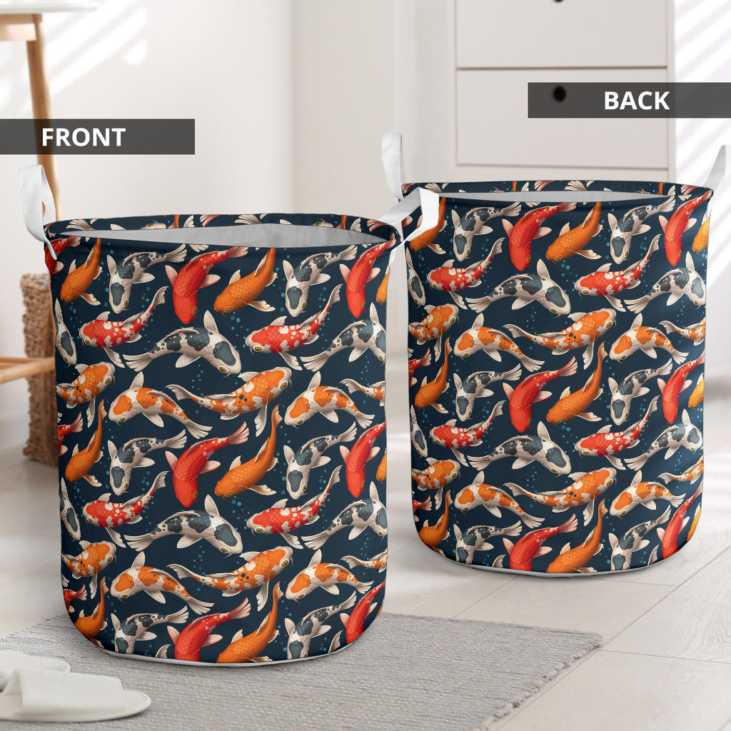 Koi Carp Cute Design Themed Print Laundry Basket